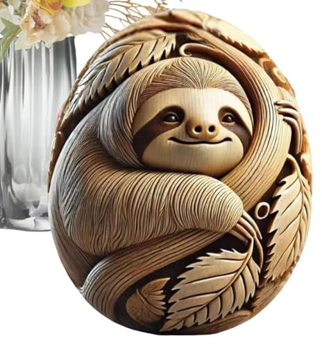 Carved Animal Egg, Resin Decorative Craft, Handcrafted Art Sculpture, Vivid Detailing, Basket Stuffer, Set of 3, Home Decor, Present, or Kids and Adults, Resin