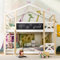 JiaOyu Kinderbett Etagenbett 90x200 cm für 2 Kinder, Kinderbett Baumhaus mit Graffiti-Tafel & Leiter, Doppelbett mit Rausfallschutz und Lattenrost, Funktionsbett Stockbett Jugendbett (F)