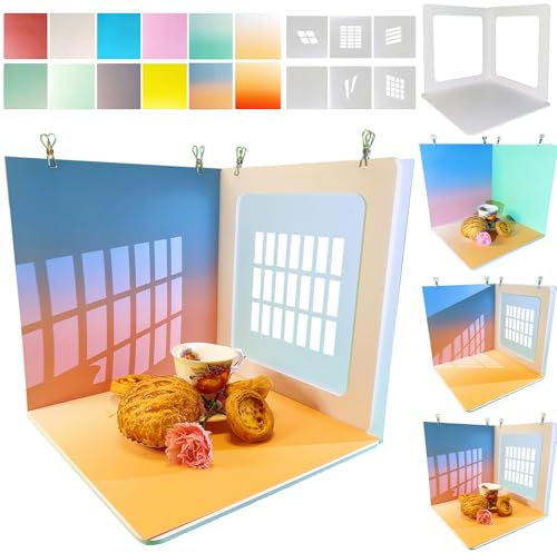 15PCS Kreative Multifunktionsfotografie Studio Foto Hintergründe Board Kit: tragbares kleines Produkt Hintergrund Tischplatte Kit - Flache Lay Requisiten für Schmuck Kosmetik Make-up