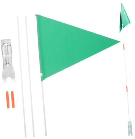 Toyvian 2Sätze Fahrradsicherheitsflagge Für Verstellbare Fahrradwimpel Mit Stabiler Konstruktion Und Hoher Sichtbarkeit Für Fahrradanhänger Und Kinderfahrräder Grüne Flaggen