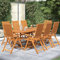 Festnight Gartenmöbel Set 8 Stühle mit Tisch Verstellbar Ausziehbarer Gartentisch mit Stühlen Set Holz Sitzgruppe Outdoor 8 Personen Garten Essgruppe Holz mit Hochlehner Gartengarnitur Set 9tlg