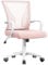 Yaheetech Pink Office Chair Ergonomic Computer Swivel Chair with Comfy Lumbar Back Support and Wheels for Woman Home Office Dressing Room