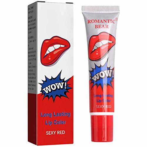Abziehen Lippenfärbung, langlebiger Lippenstintfleck, wasserdichte Farbtönung Lipgloss (sexy rot)