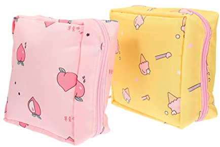 ERINGOGO 2 Stück Menstruationstasche aus Polyester Tragbare und Leichte Aufbewahrungstasche für Damenbinden und Tampons für Indoor und Outdoor