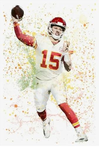WDZFF 1000 Stück - Bilder - Gifts - Irregular Puzzle - Rugbys Player Mahomes Poster - Dekompres Sions Spielzeug Für Erwachsene - Gedächtnis- Und Wahrnehmungs Spiele - Kx128Zs