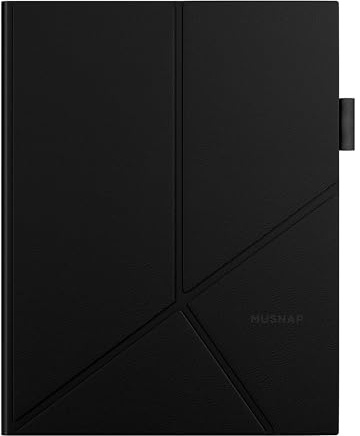 Musnap X - Funda magnética de piel con apagado y encendido automático con cierre magnético (negro)