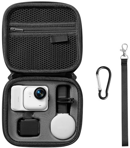 Carrying Bag for Insta 360 GO Ultra Accessories Storage Case Accessories | Protective Travel Carry Case Hard Shell Cover for Insta360 GO Ultra Vlogging With Carabiner & Wrist Strap(Black）