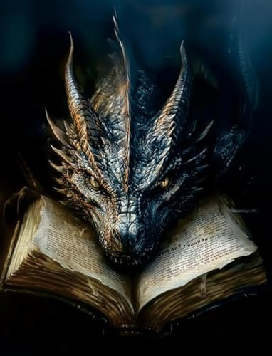 Diamond Painting Drache, 5D Diamant Painting Bilder Erwachsene, Diamant Painting Fantasy Tiere, DIY Diamond Bilder Drachen Komplett Set zum Basteln Erwachsene, Wanddekoration und Geschenk, 30x40cm