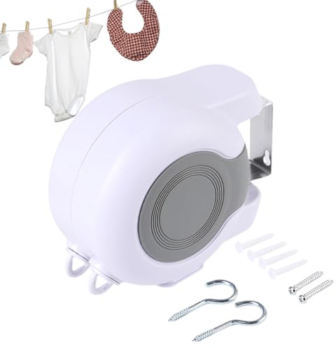 Étendoir rétractable d'intérieur – 10,7 m – Coupe-Vent et Portable – pour sécher Le Linge, Le Lavage, Les Voyages, Les Camping-Cars, Les, Les croisières, Les parapluies, Les balcons, Les Caves