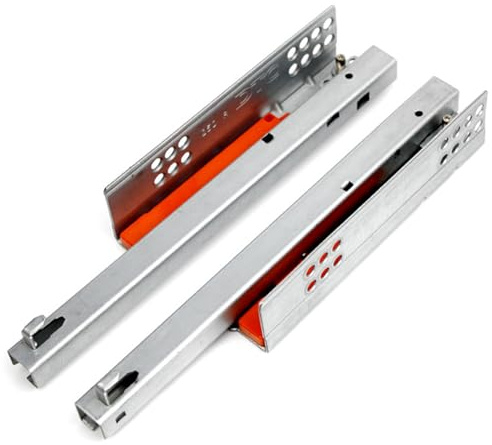 Schubladenführungen, 1 Paar 14 Zoll Push-to-Open-Schubladenführungen aus Metall, halb ausziehbar, robust, für Küchen-, Badezimmer- und Möbelschubladen