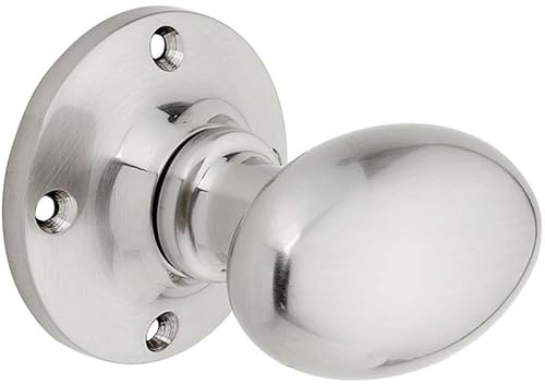 Designer Levers Oval Mortice Door Knob, Brushed Nickel | Supplied as a pair; 58mm diameter with solid zinc construction.