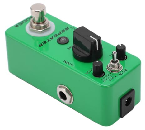 HUSHUI Delay Effect Pedal with 3 Modes for Musicians - Digital Repeater Stompbox in Green Color - Portable and Durable Metal Design