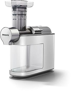 Philips Avance Collection MicroMasticating Centrifugeuse Extracteur De Jus De Fruits Et Légumes - Puissance De 200 W, Récipient  Pulpe Et Pot d'Une Capacité De 1 l, Blanc (HR1945/80)