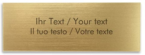 Namensschild aus Acryl in Messing-Optik mit personalisierter Gravur - 125 x 45 mm, gold-metallic - Türschild, Klingelschild