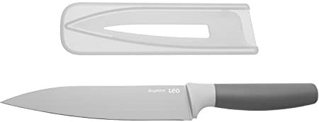 BergHOFF Leo - Coltello da intaglio antiaderente rivestito in ceramica con manico Soft Touch, 19 cm, acciaio inossidabile, grigio, 19 cm