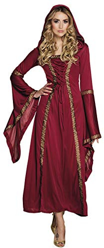 Boland - Erwachsenen-Kostüm Lady Gwendolyn, langes Kleid mit Kapuze, Mittelalter-Dame, Königin, Set, Karneval, Mottoparty