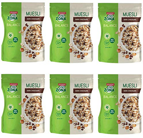 Enervit, Muesli Dark Chocolate, Sacchetto da 230 Grammi, Cereali per una Colazione Proteica, con Cioccolato e Granella di Nocciola, Granola con Proteine della Soia, Bilanciati 40-30-30