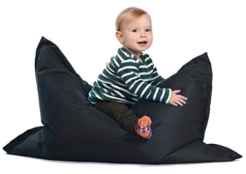 sunnypillow S Sitzsack, Outdoor & Indoor 100 x 70 cm mit 60L Styropor Füllung Sessel für Kinder & Erwachsene Sitzkissen Sofa Beanbag viele Farben und Größen zur Auswahl Schwarz
