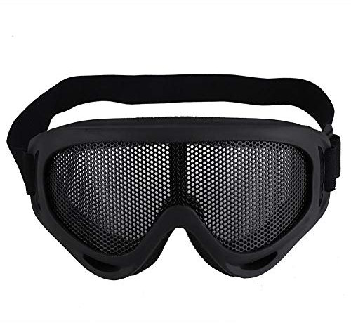 SolUptanisu Airsoft+Goggles,Outdoor Mesh cyclisme lunettes résistance aux chocs en acier verres lunettes de soleil paintball Eye protection pour les hommes femmes cyclisme randonnée activités(Noir)