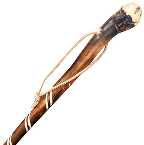 Wanderstock Holz mit doppelter Rille & Sternzeichen – 98–170 cm – Handgefertigt – Inkl. Gravur bis 10 Zeichen im Preis enthalten – Holzstock für Wandern, Pilgern, Geschenk – Made in Germany