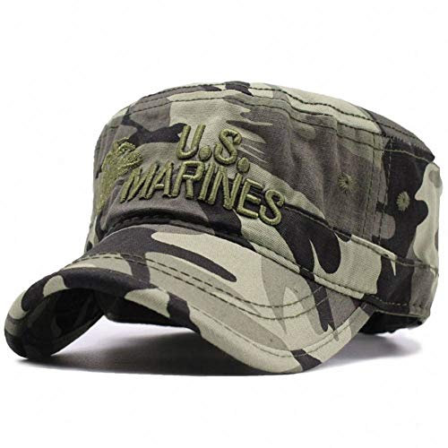VKGJMHD Vereinigte Staaten Us Marines Corps Cap USMC Camouflage Flat Top Hut Männer Baumwolle Usa Navy Bestickte Mützen