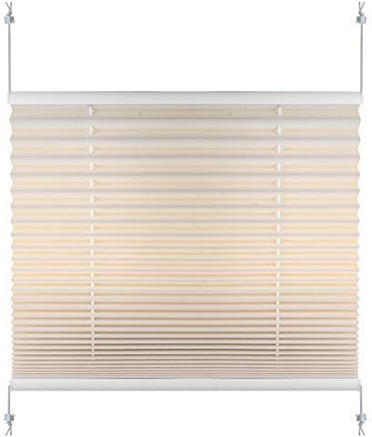 S SIENOC Plissee Klemmfix Fenster Plissee Rollo Sonnenschutz Ohne Bohren Rollo Fenster & Türen inkl. Zubehör (Beige, 45x130 cm)