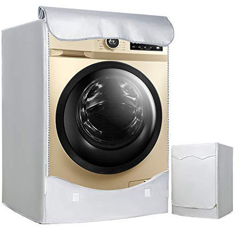 LEESITEC Coprilavatrice da Esterno Impermeabile per Lavatrice e Asciugatrice , con Apertura Frontale,Argento, L,60×60×85 cm