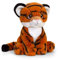 Keeleco SE6230 Tigre Plüschtier Tiger sitzend, ca. 18 cm, aus recycelten Materialien, Augen aufgestickt aus Baumwolle, verschieden