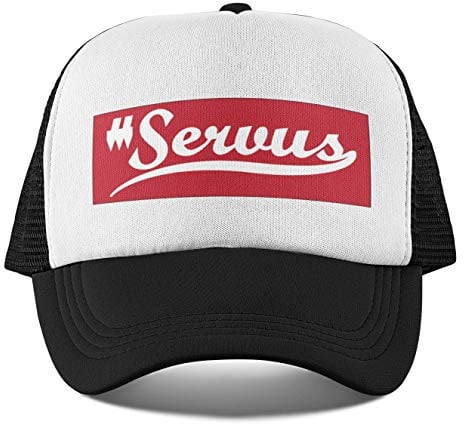 tshirtladen #Servus Trucker Cap Unisex schwarz/weiß Mesh Gewebe Rückseite