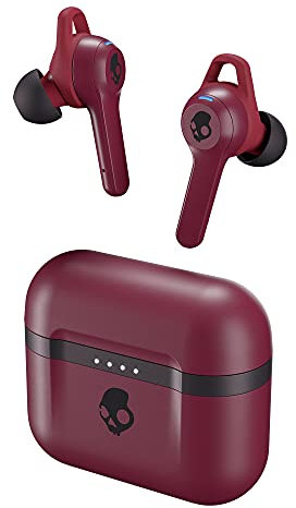 Skullcandy Indy Evo True Wireless In-Ear Bluetooth Earbuds, Compatible with iPhone and Android / Charging Case and Microphone / Great for Gym, Sports, and Gaming, IP55 Water Dust Resistant - Red
