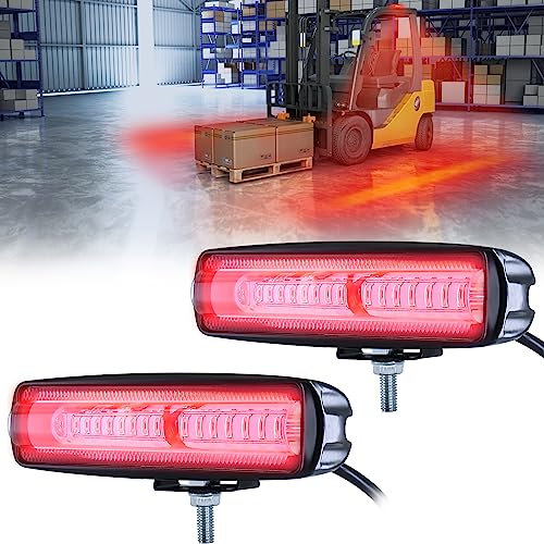 Dinfu 2pcs LED Rote Gabelstaplerleuchte,Seitenlinie Markierungsleuchte Warnleuchte 30W DC 12-80V Sicherheitslicht