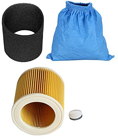 Ctzrzyt Bolsas filtrantes Textiles Filtro de Espuma Mojado y Seca Filtro HEPA para Karcher MV1 WD1 WD2 WD3 Partes Aspiradoras