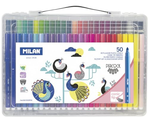 Milan Peacock Filzstifte, konisch, 50 Stück