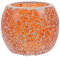Lurrose Mosaikglas Windlicht Vintage Kerzenständer Kerzenleuchter Glaskugel Europäischer Stil Teelichtglas Mittelstücke für Xmas Hochzeit Ostern Neujahr Party Tischdeko Winterdeko Orange