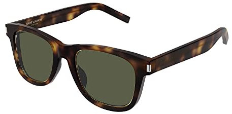 SAINT LAURENT Uni Sl 51 Rim Sonnenbrille, Havana-Havana-grün, 50
