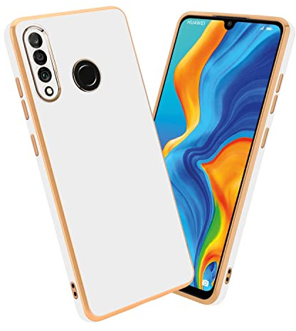 Cadorabo Hülle kompatibel mit Huawei P30 LITE Schutzhülle TPU Silikon Case Liquid Design mit Kameraschutz Slim Kratzfest Weiche Gummi mit Rundumschutz Case Hülle für Huawei P30 LITE in Weiß