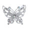 JUNYY Damen Strass Kristall Schmetterling Brosche Pins Elegant Insekt Schal Schal Corsage Kleidung Accessoires (Silber)