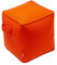 QILLOWAY Aufblasbarer Hocker für drinnen und draußen, Ottomane, 40,6 cm, Allwetter-Fußstütze für Camping oder Zuhause (Orange)