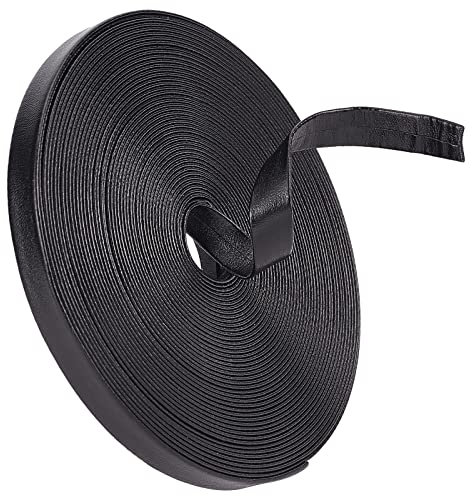 GORGECRAFT 10.94 Yards 10mm Pieghevoli Rifiniture in Pelle Cinturino in Similpelle Nera per Borsa Strisce Fasce per Capelli per Cani Animali Domestici Accessori per La Casa Fai da Te Cucito