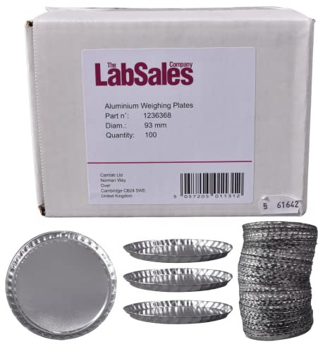 Labsales - Placas de aluminio para embarcaciones profesionales y domésticos para pesar cualquier muestra, varios tamaños, paquete de 100 unidades (56 mm x 8 mm, 100 placas)