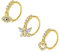 Mayhoop Nasenring 20G Nasenpiercing Hoops Goldene Augen Schmetterling Herz CZ Knorpel Helix Ohr Piercing Schmuck für Frauen Männer 3Stk