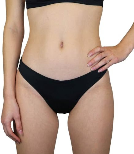 MYLILY® Maillot de Bain menstruel Femme V-Shape | Maillot de Bain pour regle | Culotte menstruelle Piscine | Bikini menstruelle Piscine | Maillot menstruel Noir