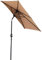 MOLVUS Demi-parasol rectangulaire inclinable avec poteau en acier de 38 mm, 6 baleines robustes, manivelle et protection UV