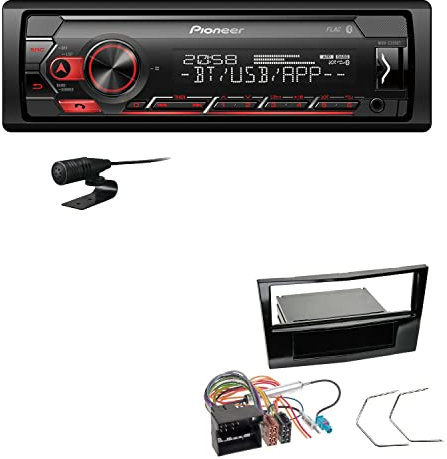 Pioneer MVH-S320BT 1-DIN Bluetooth Autoradio USB FLAC Spotify mit Einbauset passend für Opel Astra H Twin Top 2006-2010 Piano Black