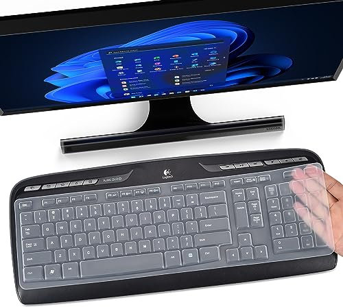 Tastaturabdeckung für Logitech MK320 K330 MK335 kabellose Tastatur, wasserdichter Silikon-Tastaturschutz für Logitech MK320 MK335, Logitech MK320 Schutzhülle, transparent