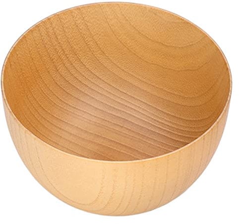 TOPINCN Holzschale Ipe Runde Coor Reisschalen Helle Farbe Geschirr für Lichtbehälter für Oberflächen-Uteni-Holzscheite Snackschalen (L)