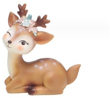 Spldsun REH Deko, Rentier Figur Elch Hirsch,Simulation Deer Ornaments Miniatur, Tischplatte Handwerk Dekoration Figur für Party, Geburtstag, Weihnachten Party Dekoration (Braun)