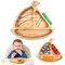 BamBamKidz Bamboo Divided Suction Plate Baby - Strong Suction Toddler Plates - Non-Toxic All Natural Eco Friendly Materials - Sail Boat
