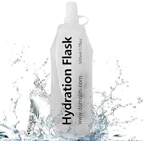 TXSN 500ml Soft Flask, Hydration Flask Foldable Water Bottle for Hydration Pack Vest and More, Clear