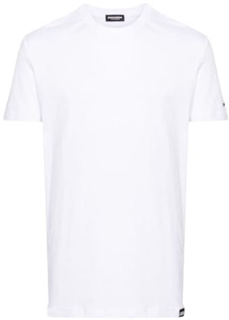 DSQUARED2 T-Shirt Manica Corta da Uomo Marchio, Modello D9M205190., Realizzato in Cotone. Bianco